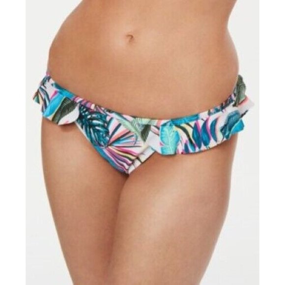 California Waves-Juniors Banana Leaf Ruffled Hipster Bottom, Multi-color, M, NWT - Picture 1 of 1